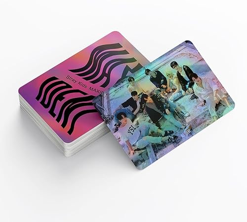Miniatura 7 de StrayKids - Tarjeta fotográfica láser para niños, 55 unidades, tarjetas de felicitación de álbum Lomo, regalo para colección de fanáticos (rosa)