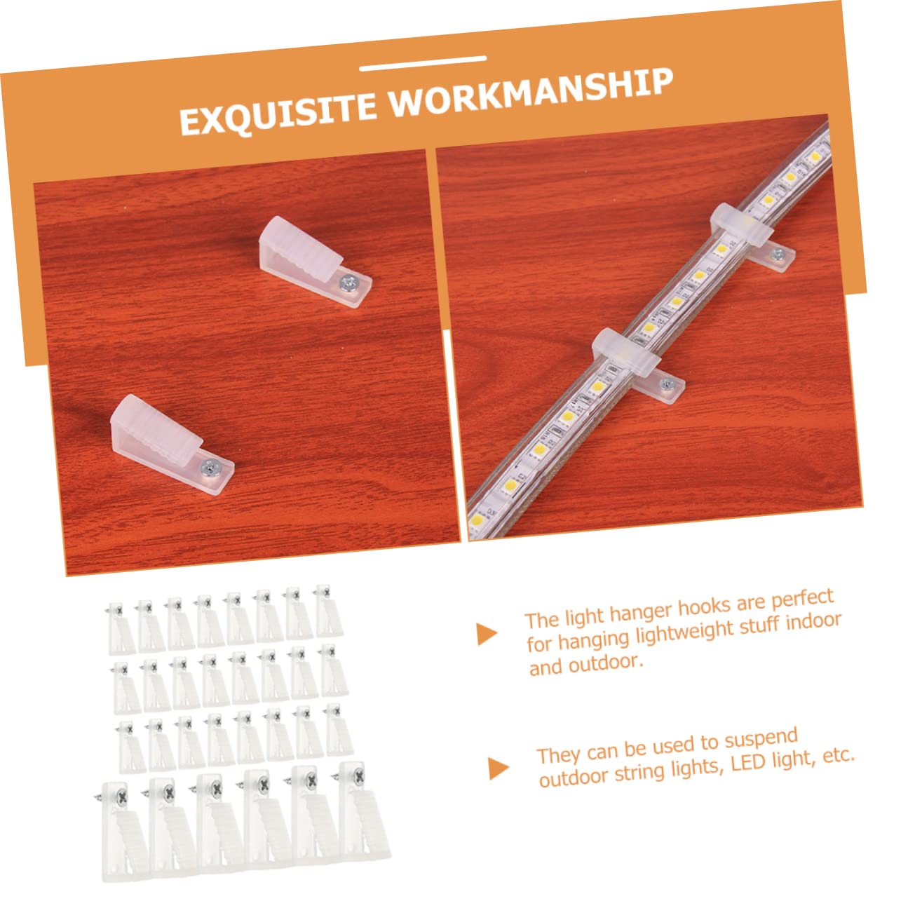 Zerodeko 60pcs Light Clips for Outdoor String Lights Hanger Hooks with Screws for Easy Installation and Holiday Decor