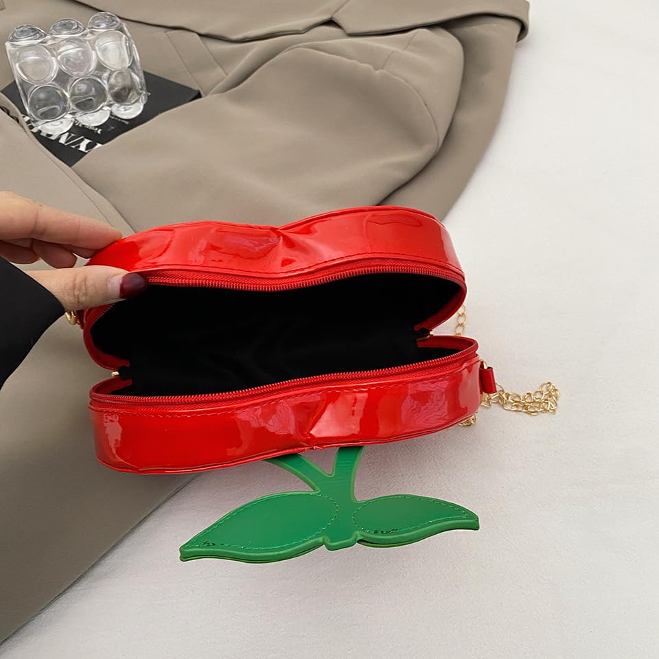 Cherry Shape Crossbody Bag Fun Shape Purse Novelty Handbag for Women PU Leather2