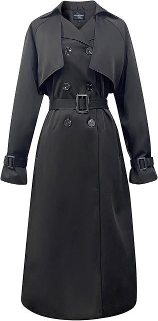 Classic Long Women's Trench Coat - Timeless Style, Windproof and Water-Repellent Outerwear for Any Occasion - Crescentt