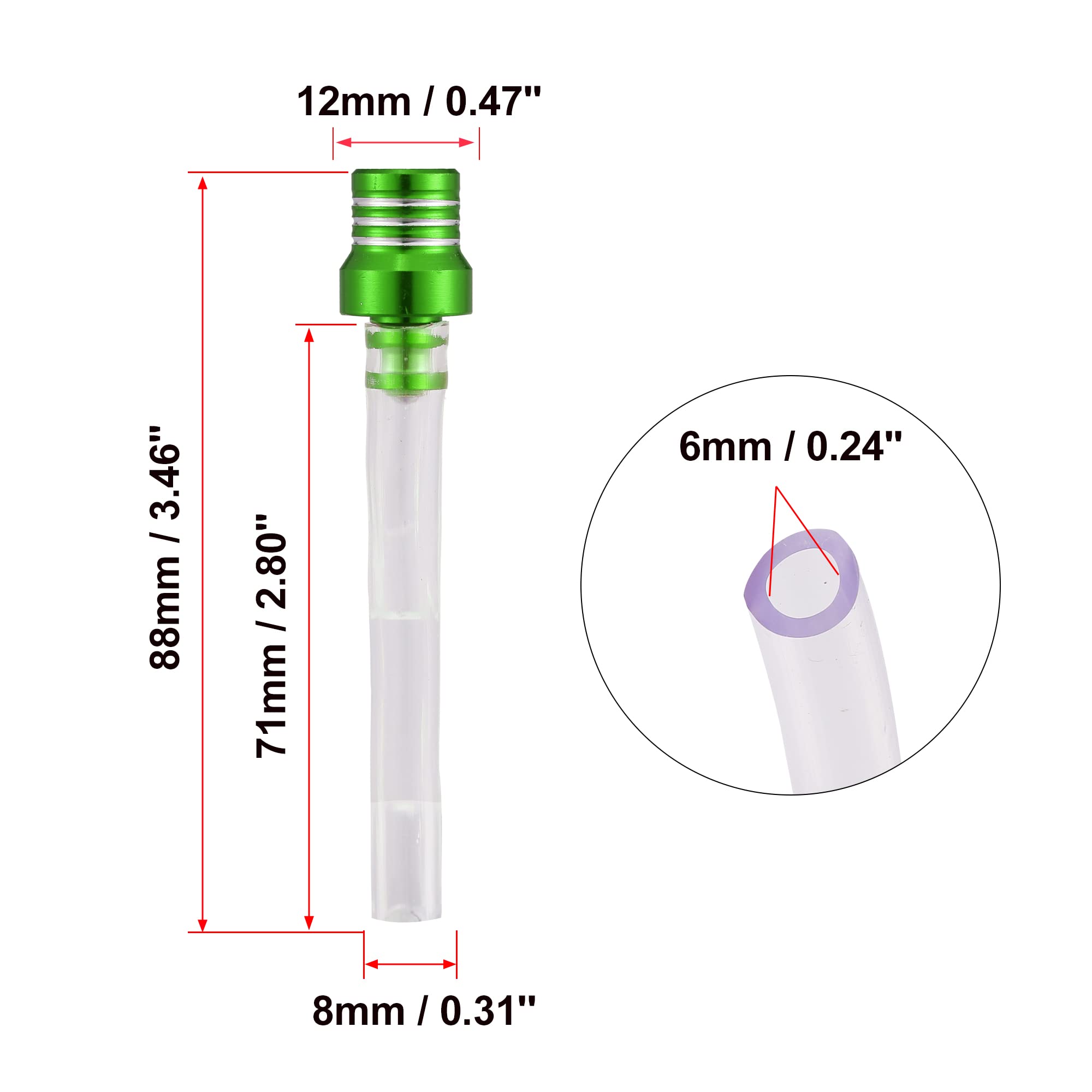 X AUTOHAUX 6pcs Gas Tank Cap Vent Hose - One-Way Valve, Clear Tube Orange End, For ATV Dirt Bike Motorcycle - View #5