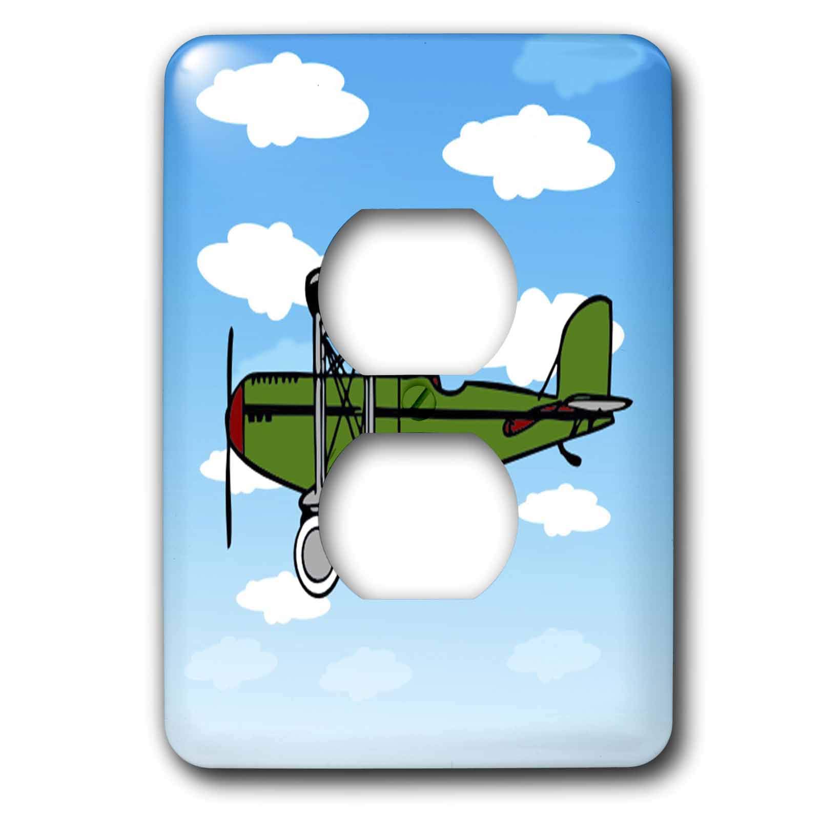 Biplane avec cache de prise original pour décorer une chambre d'enfant sur le thème ciel