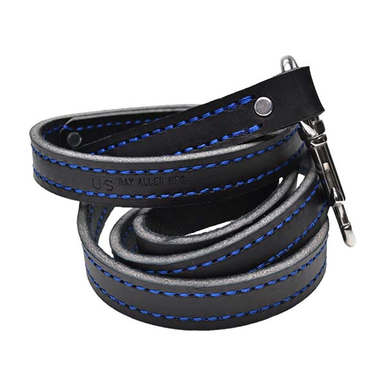 Ray Allen Blue Line 5-Foot Leather Lead, Black