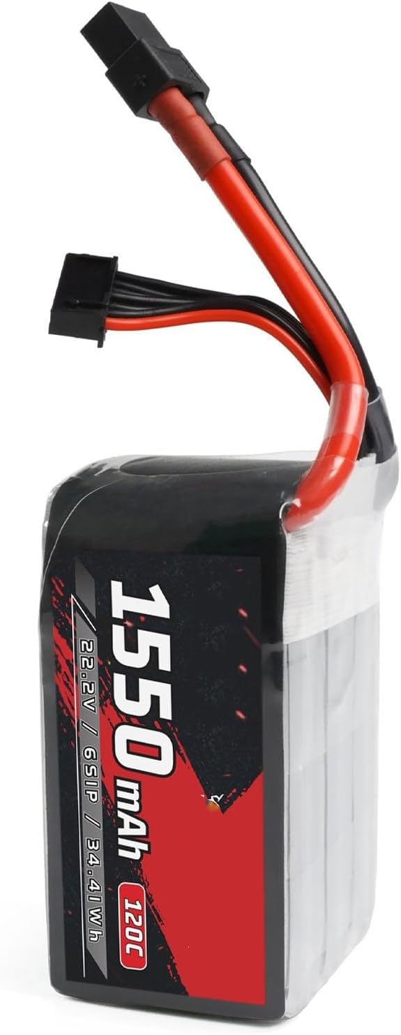 VERBANA RC Lipo Battery, RC FPV Racing Drone 6S 1550mAh 120C Lipo Battery Spare Part for 3-5Inch Series Drone for RC FPV Quadcopter Drone Parts