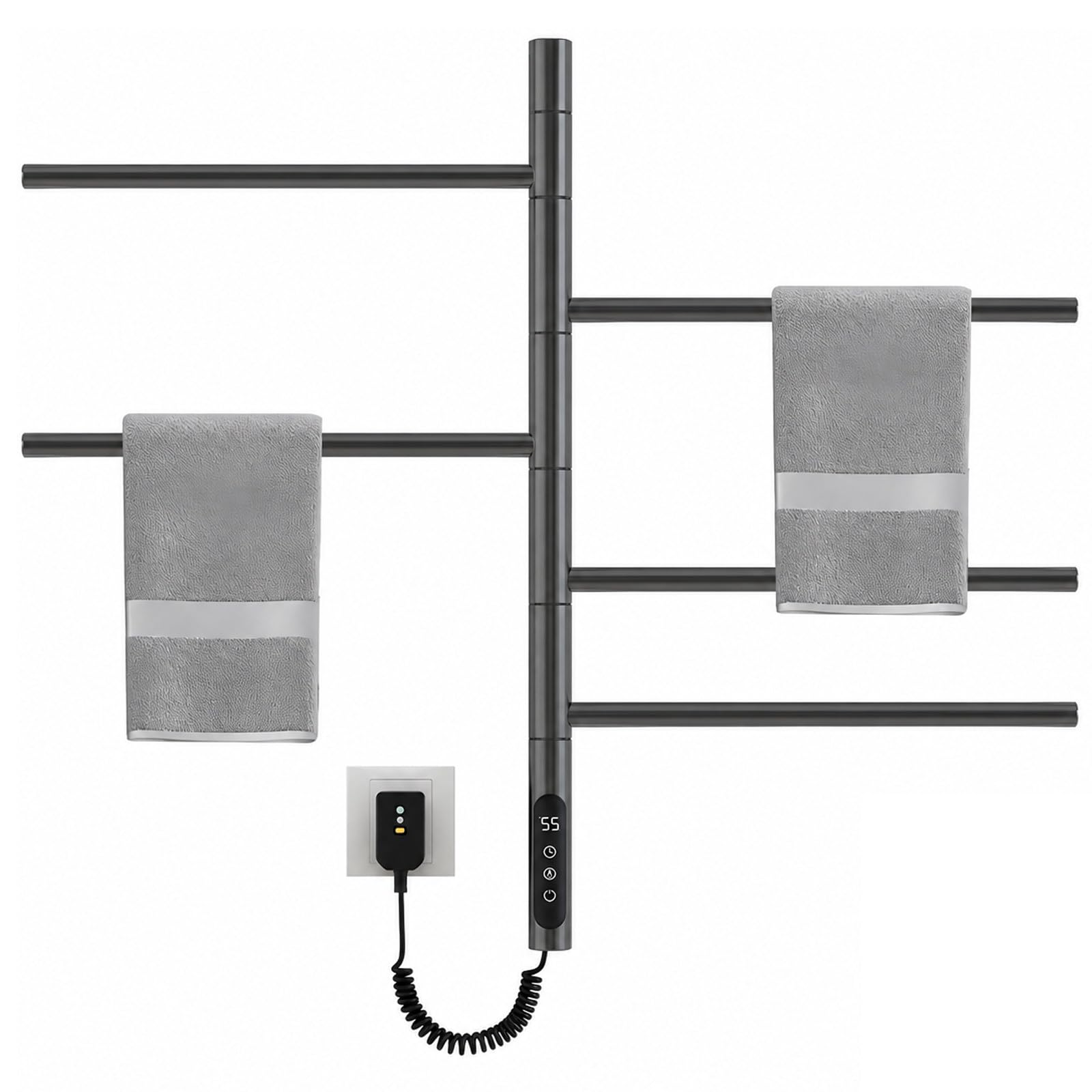 BANGBANGJI Scaldasalviette Elettrico Salvaspazio per Bagno Moderno Black