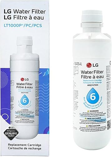 LG LT1000P - Filtro de agua para refrigerador de repuesto de capacidad de 6 meses/200 galones (NSF42, NSF53 y NSF401) ADQ74793501, ADQ75795105,