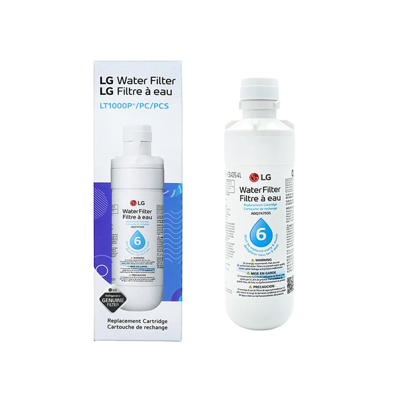 LT1000P - 6 Month / 200 Gallon Capacity Replacement Refrigerator Water Filter (NSF42, NSF53, and NSF401) ADQ74793501, ADQ75795105, AGF80300704, or AGF80300705 White