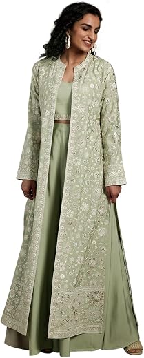 Libas Art Womens Solid Silk Blend Co-ord Set for Women