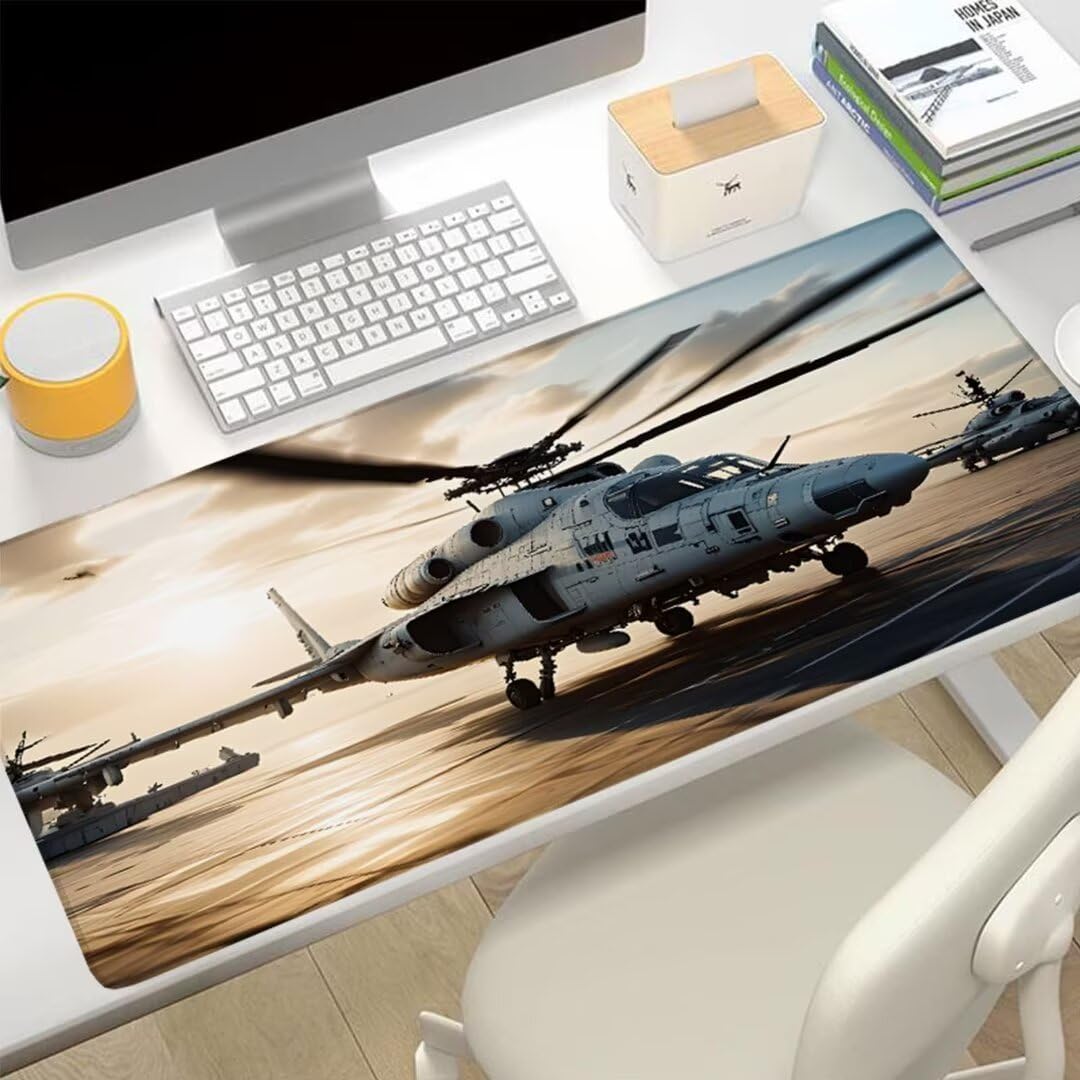 Tappetino Mouse Bianco Tappetino Scrivania,Aereo Tappetino Mouse Gaming,Impermeabile Mousepad XXL 1200x600x3mm,Antiscivolo Tappetino Gaming,Migliora Precisione e Velocità,Accessori Scrivania Hs-898