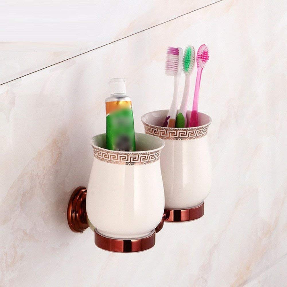 Porte-brosse à dents double mural pour éliminer le désordre sur le lavabo de votre maison