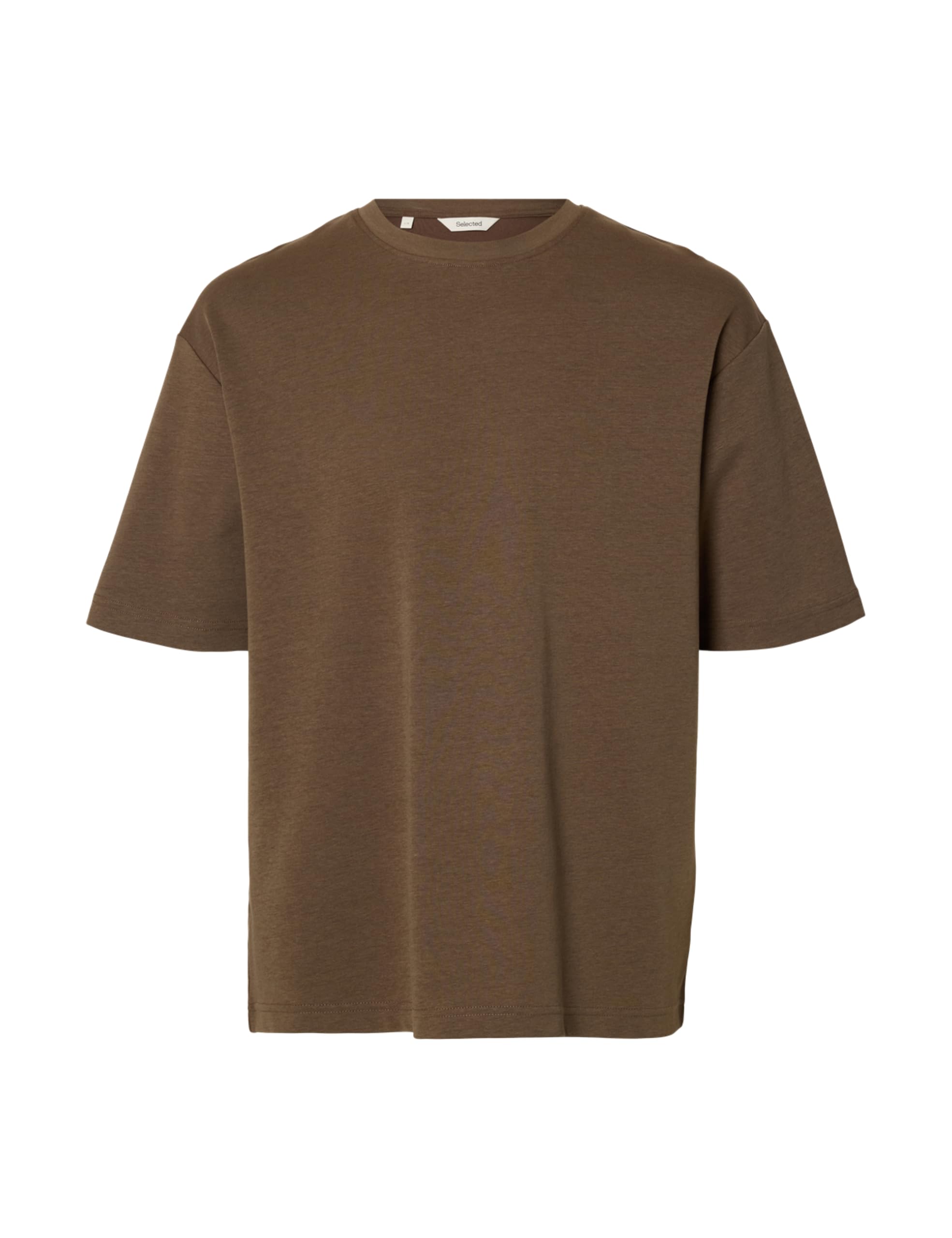SELECTED MEN Slhlooseoscar SS O-Neck Tee Noos, Chocolate Chip, L