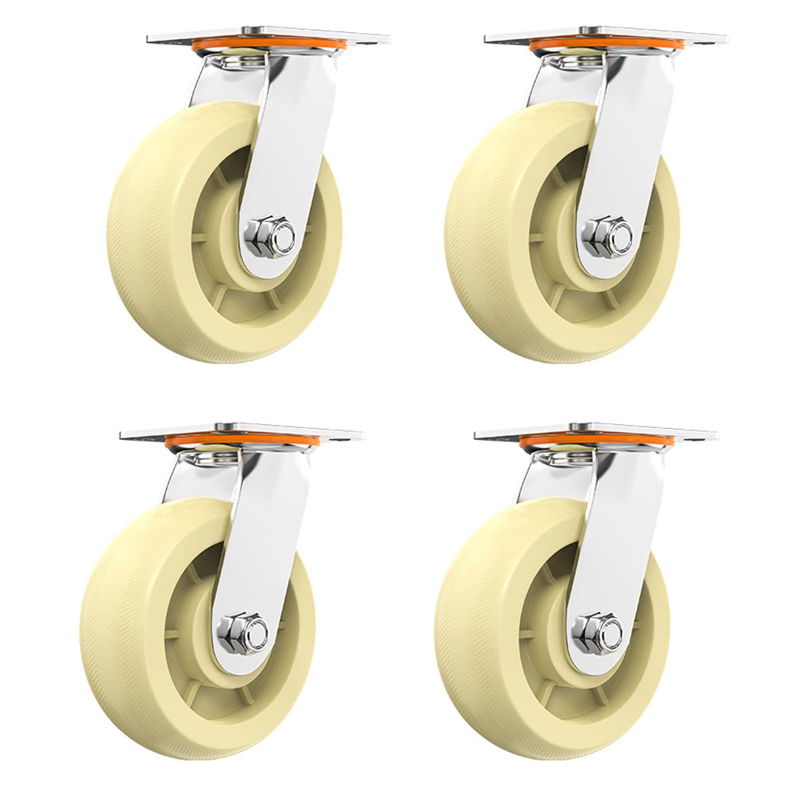 Roulette pivotante robuste anti-crevaison avec frein de roue en nylon solide