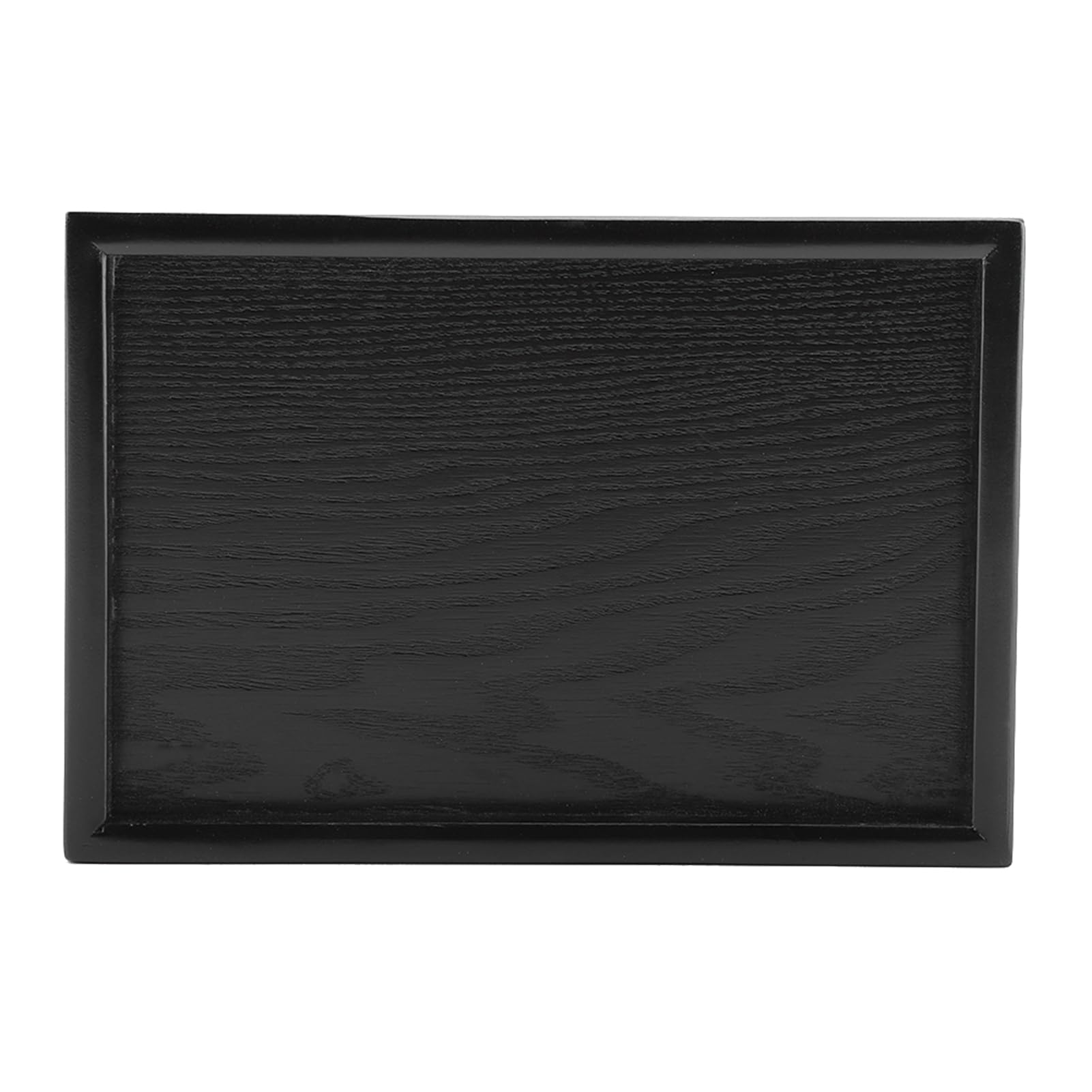 WEKONUMEX Food Serving Tray, Rectangular Wood Serving Tray Black Multiple Sizes With Raised Edges Non Slip
