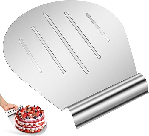 Soporte para tartas Pala de pizza Bandeja de pastel de acero Levantador de pasteles Herramienta para hornear Levantador seguro para pasteles Pizza