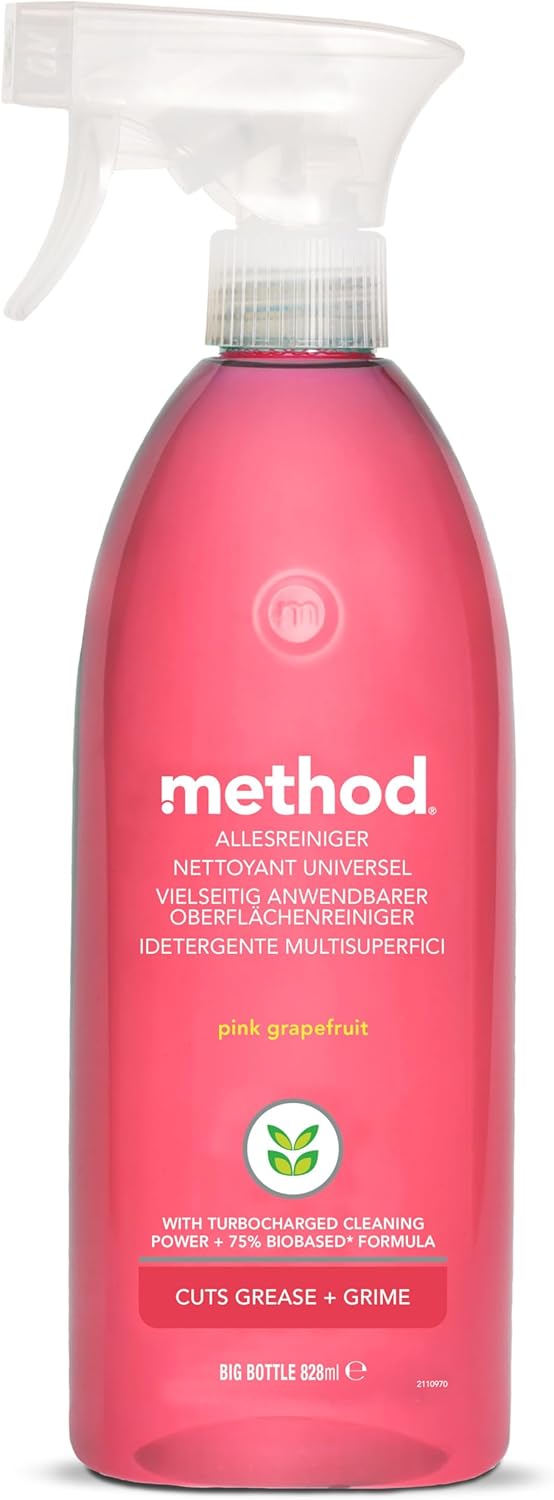 method Multifunctional cleaner, removes dirt and dirt on various surfaces, grapefruit smell, thorough cleaning, 1 x 827 ml