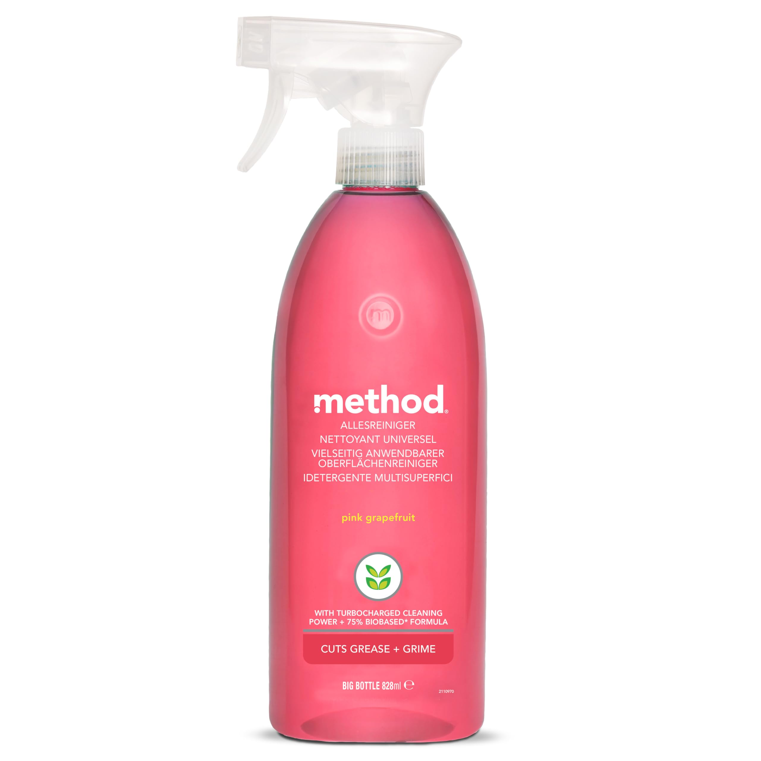 method Limpiador multiusos que elimina la suciedad y la mugre de varias superficies, aroma a pomelo, limpieza profunda, 1 x 828 ml