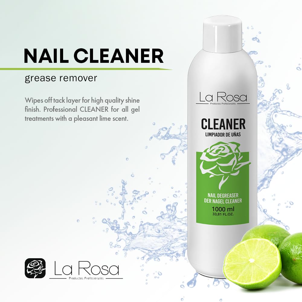 LaRosa Nail CLEANER 1000 ml - duża pojemność, płyn do odtłuszczania paznokci, hybryda, żel, akryl