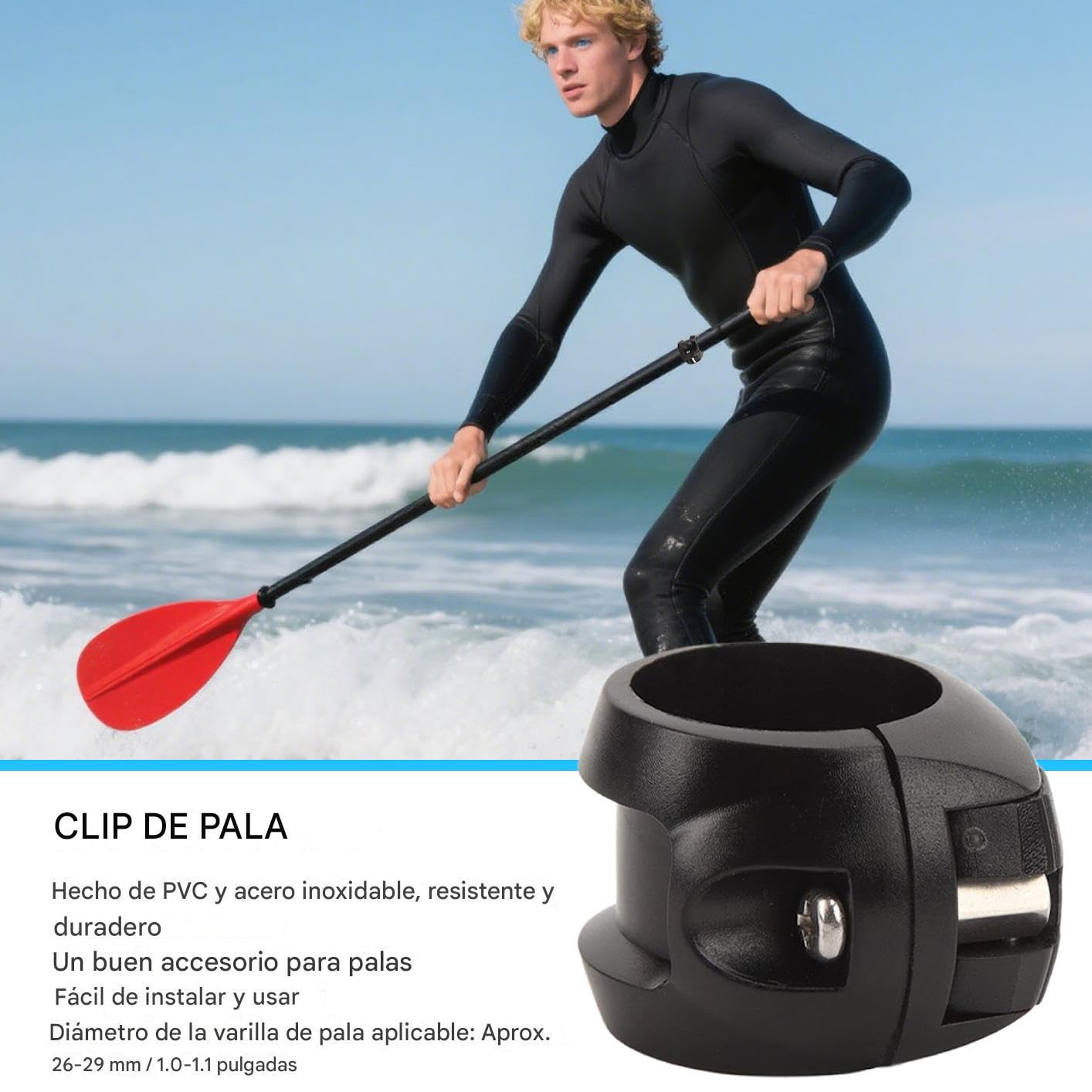 Sujetador De Remo De Paddle Surf | Cierre De Seguridad Para Palas | Accesorio de Liberación Rápida para Deportes Acuáticos como Kayak, , Piragüismo y Aventuras Marinas