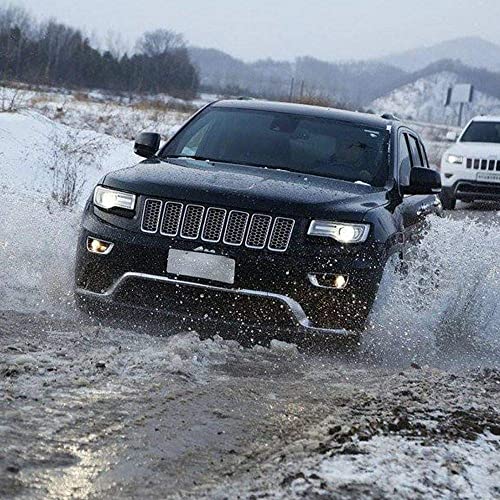 Image of JeCar Front Grille Inserts Clip-on Chrome Grill Cover ABS Trim Kit for 2014-2016 Jeep Grand Cherokee