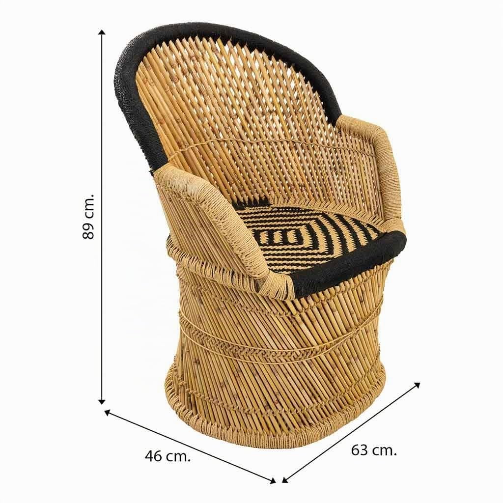 WANDERLUST DECO Sillón de bambú con Brazos marrón 63x46x89