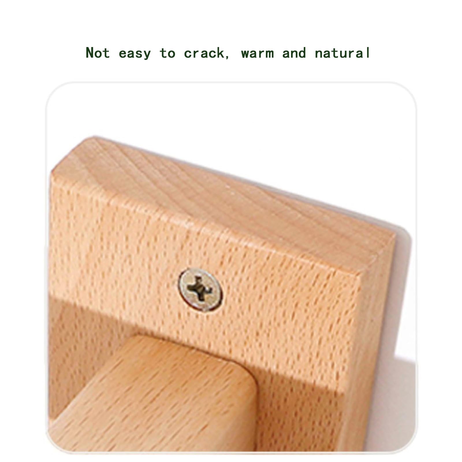Tringle à rideaux en bois de hêtre épais avec support, 280 cm de long, avec tringle à rideaux perforée, idéale pour la décoration de la maison et le traitement des fenêtres.