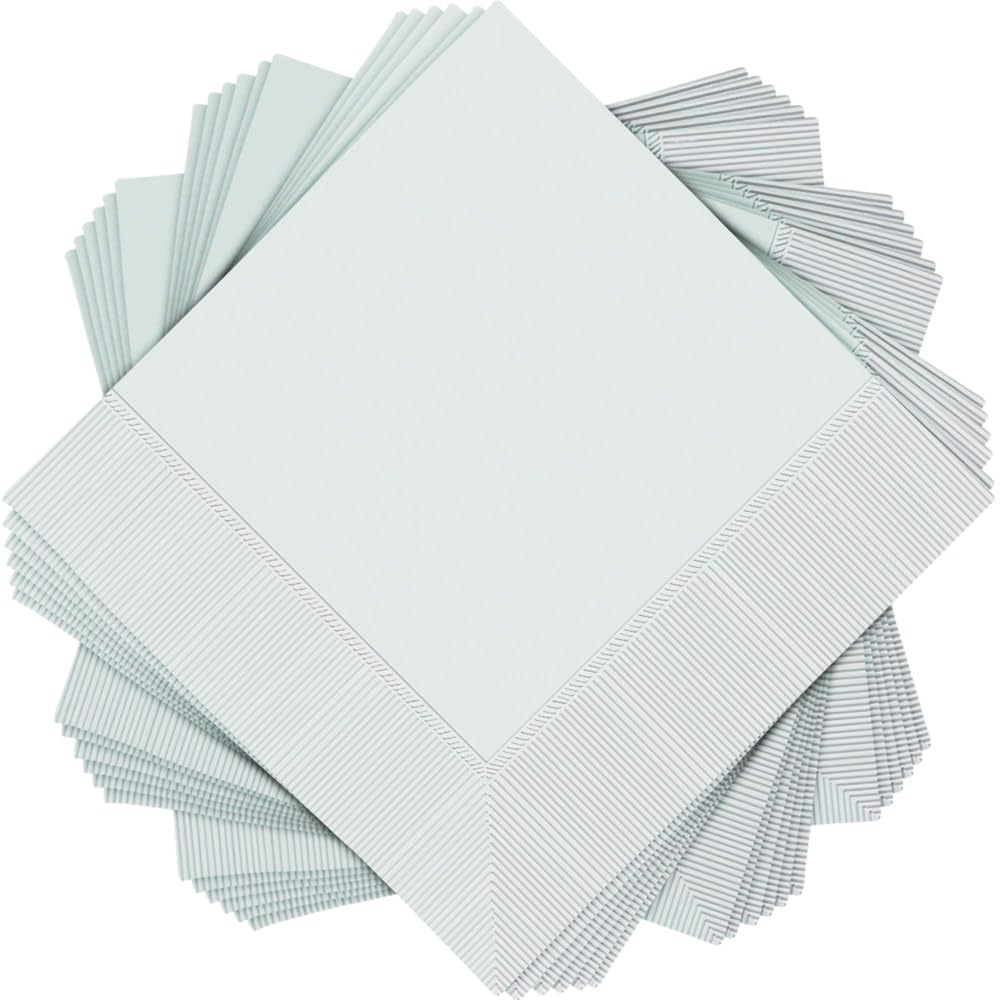 Frosty White Beverage Napkins 25cm /50