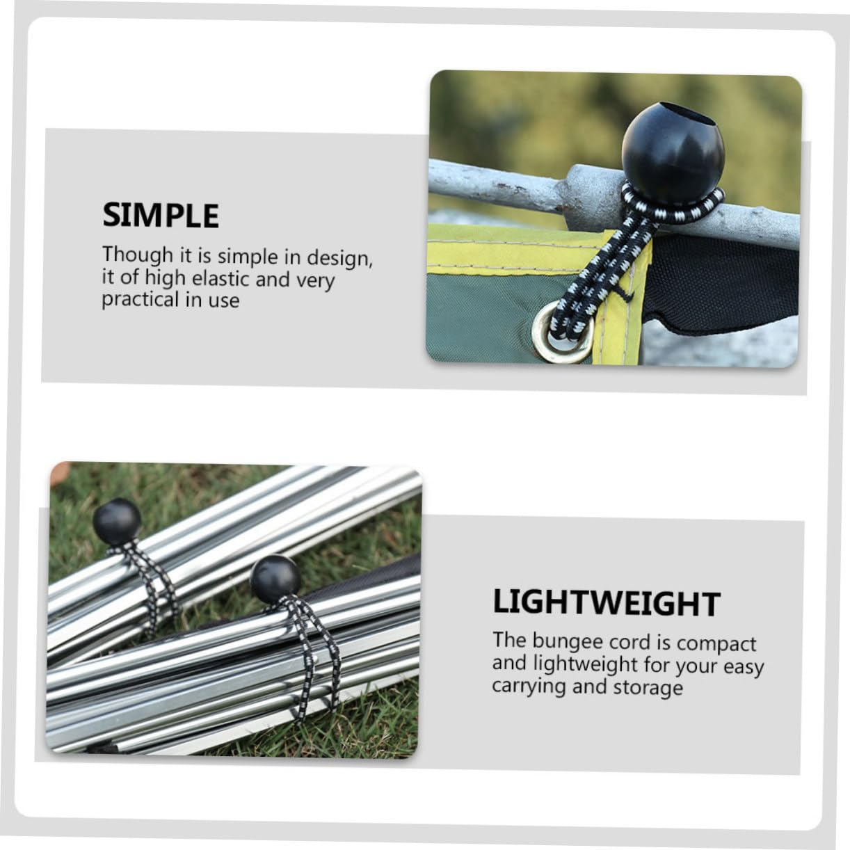 CHILDWEET Multi-Functional Outdoor Elastic Strings Tent Elastic Rope Cord Hooks for Camping