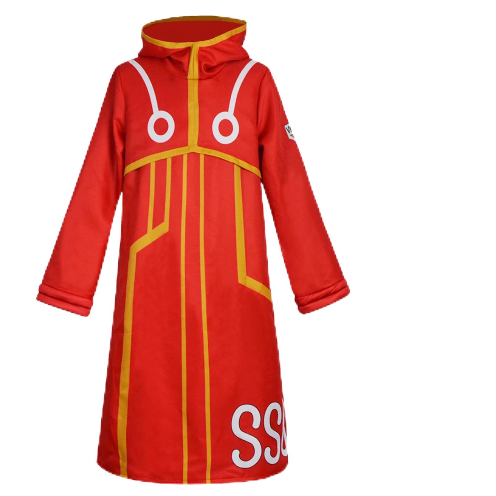 HNZQE Anime Men Luffy Cosplay Costume Egghead Island Hoodie Jacket Coat Robe Cloak Halloween Outfit with Keychain (L-Lufei FBA), Large