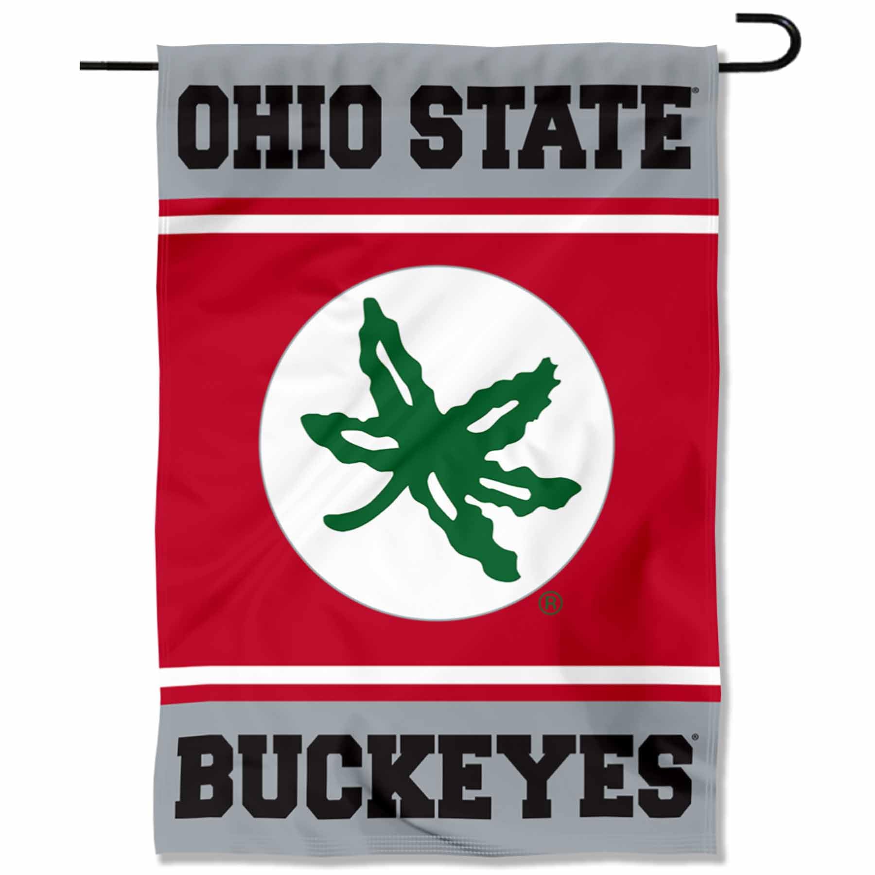 College Flags & Banners Co. Ohio State Buckeyes Buckeye Leaf Double Sided Garden Yard Flag