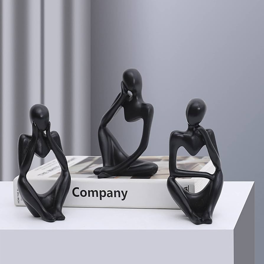 人形　フィギュア　彫像　オブジェ　置物　インテリア　工芸品　美術品　A2953 楽天市場】ヒューマンオブジェシンキングスタイル-3体セット 人型