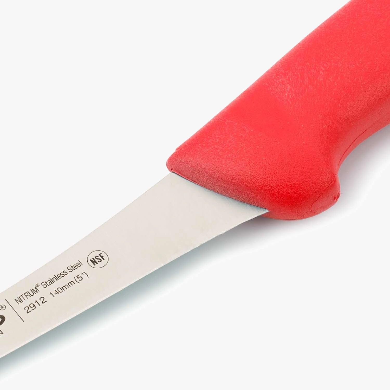 Arcos Cuchillo Deshuesador Curvo Semiflexible - Hoja Acero Inoxidable NITRUM 140 mm - Mango Polipropileno Rojo - Ideal para Desprender Huesos de Carne - Serie 2900
