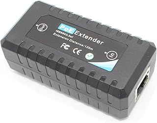 POE Extender, POE Repeater, 10/100Mbps, 15W Comply with IEEE 802.3af Power Over Ethernet for Security POE Camera System