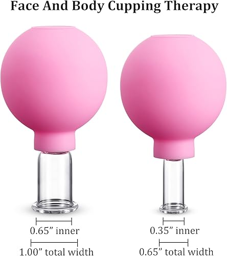 Miniatura 2 de Nuanchu Juego de 2 Piezas de Ventosas Faciales de Vidrio, Copas de Ventosas Faciales de Vidrio y Silicona con Succión al Vacío para Cara, Piel,