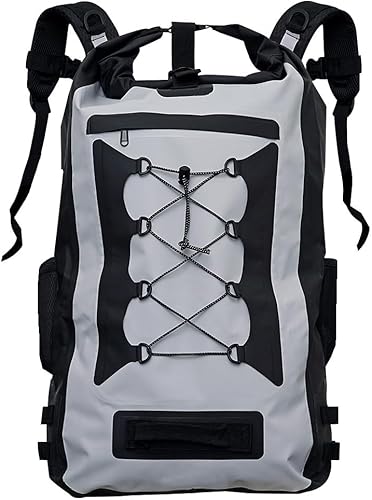 Mochila seca XL de 55 litros. Mochila impermeable premium con correas acolchadas para los hombros. Construcción de PVC. Mantén tu equipo seco