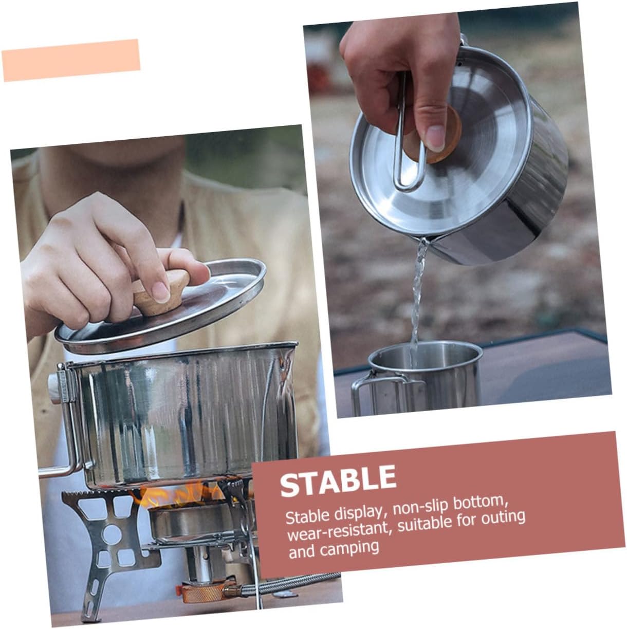 Travel-Friendly Outdoor Cooking Pot Collapsible Kettle Stainless Steel Multi-Function Easy to Carry Camping Essential