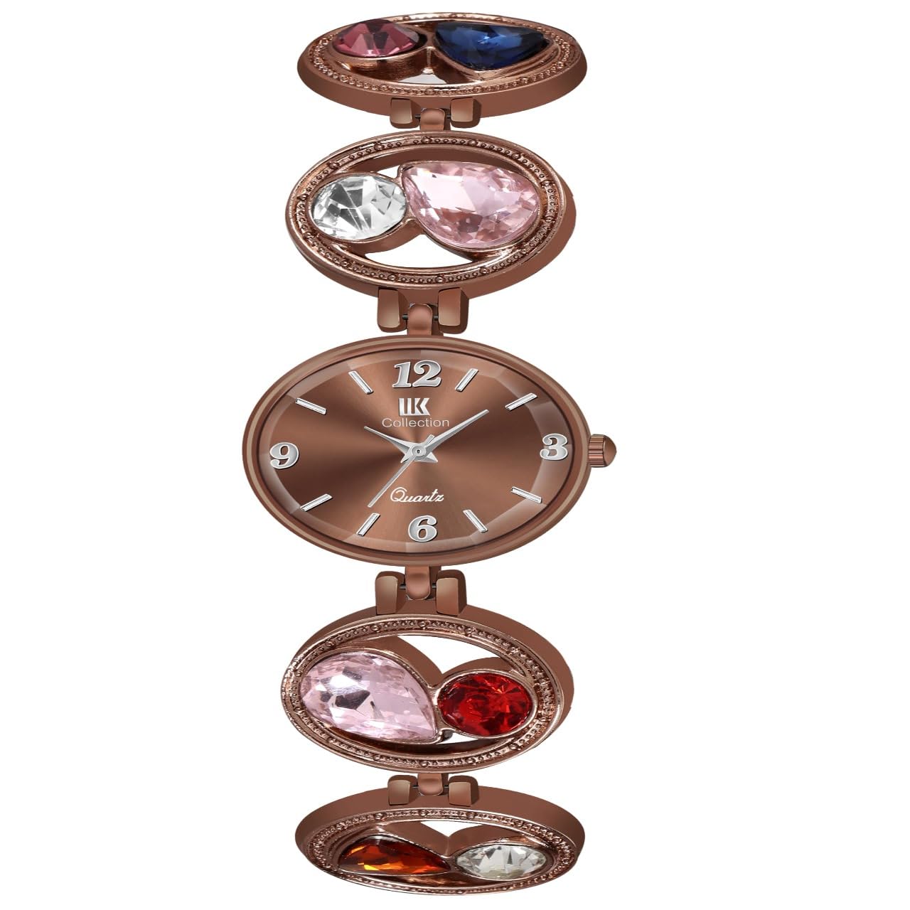 Watches for Women Oval Dial |Analogue Quartz Movemnet Ladies Watch|Long Battery Life|Stainless Steel Bracelet Chain Strap|Double Lock Clasp Safety Watches for Girls