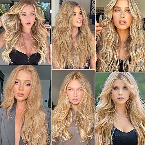 Hair Extensions Clip in 4pcs Beach Blonde Hair Extension Long Wavy Full Head Clip in Hair Extension Synthetic Fiber Hair Pieces for Women - Image 6
