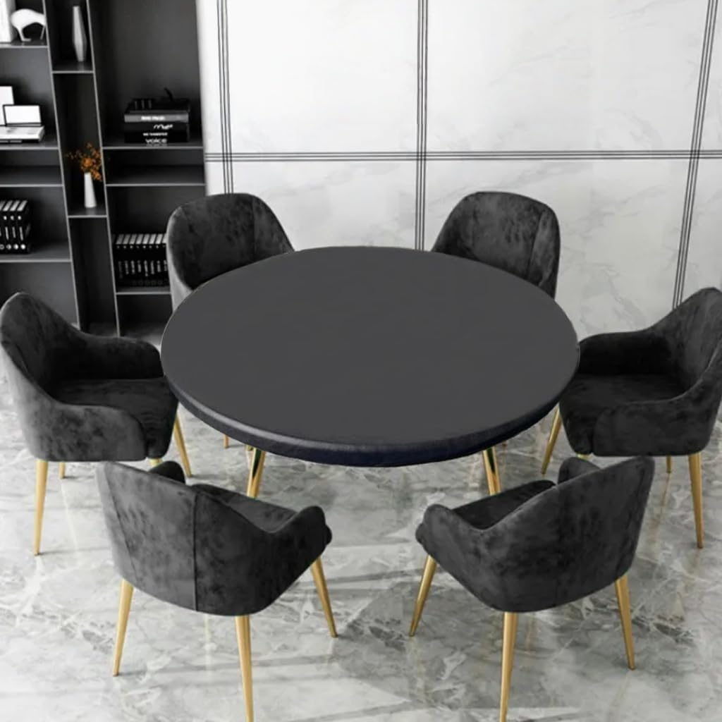 Spann Mantel de hule redondo, elástico para jardín, exterior, resistente a la intemperie, redondo con goma elástica (blanco, 110 cm)