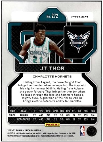 Miniatura 2 de JT Thor RC 2021-22 Panini Prizm Silver Wave 272 ROOKIE NM-MT NBA Basketball Hornets