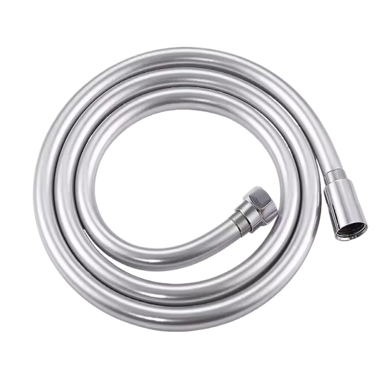 Kdberhfsa Silver 1.5/2/3M Pvc Silicone Shower Head Hose Flexible Pipe Tube High Pressure Water Powerful Multilayer Plumbing Bathroom Accessories(,200Cm)