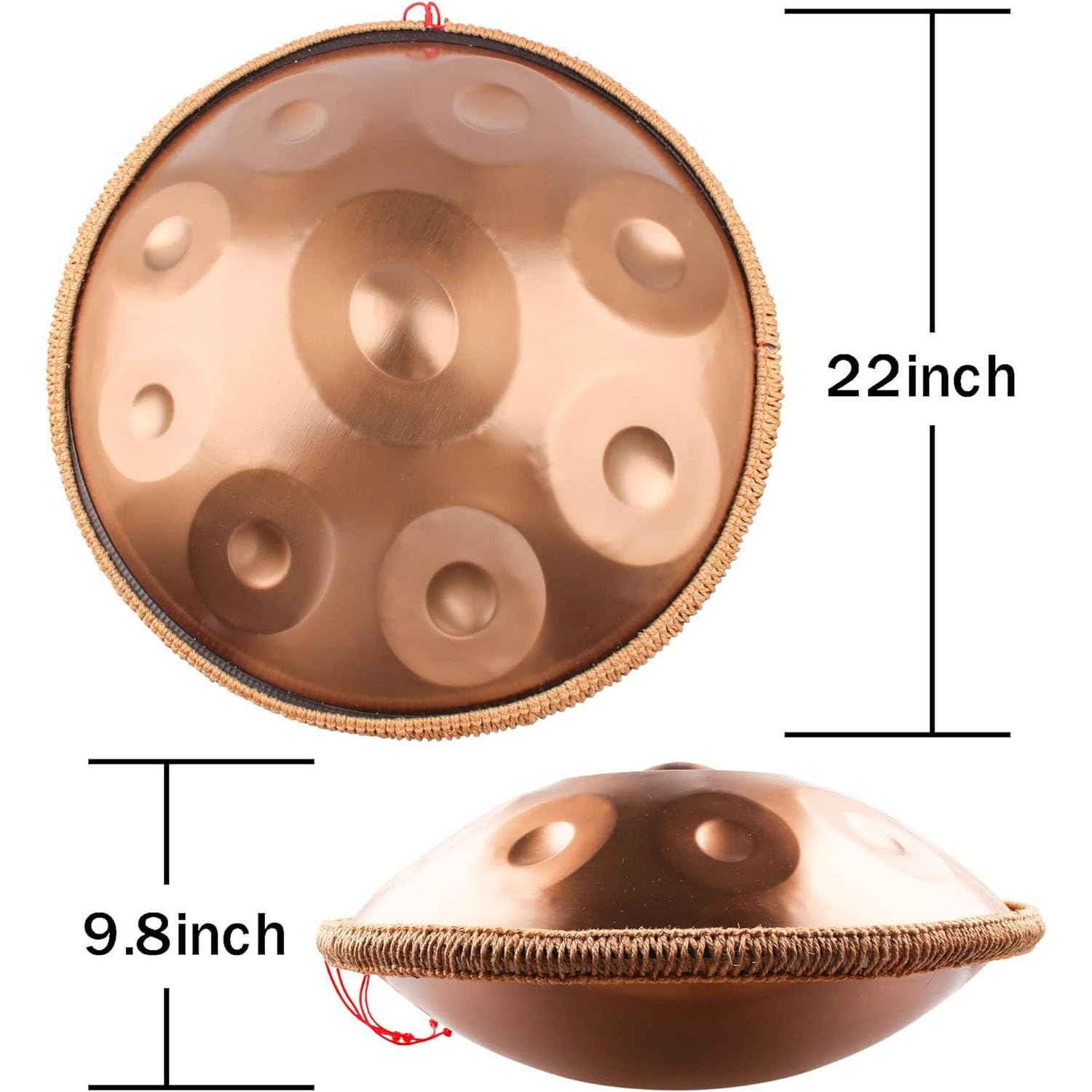 Handpan Drum D-Moll 22 Zoll Stahl 12 Töne | Harmonische Percussion, Klangheilung, Meditation, Yoga