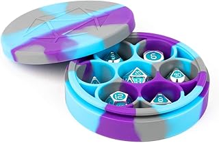 Metallic Dice Games FanRoll Silicone Round Dice Case: Purple/Gray/Light Blue, Role Playing Game Dice Accessories for Dungeons and Dragons