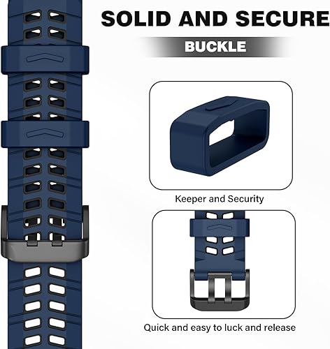 Miniatura 4 de OVERSTEP Correa de silicona de 0.866 in compatible con Garmin Vivoactive 4, Venu 2, Forerunner 265, 255, Samsung Gear S3 Frontire, Galaxy Watch