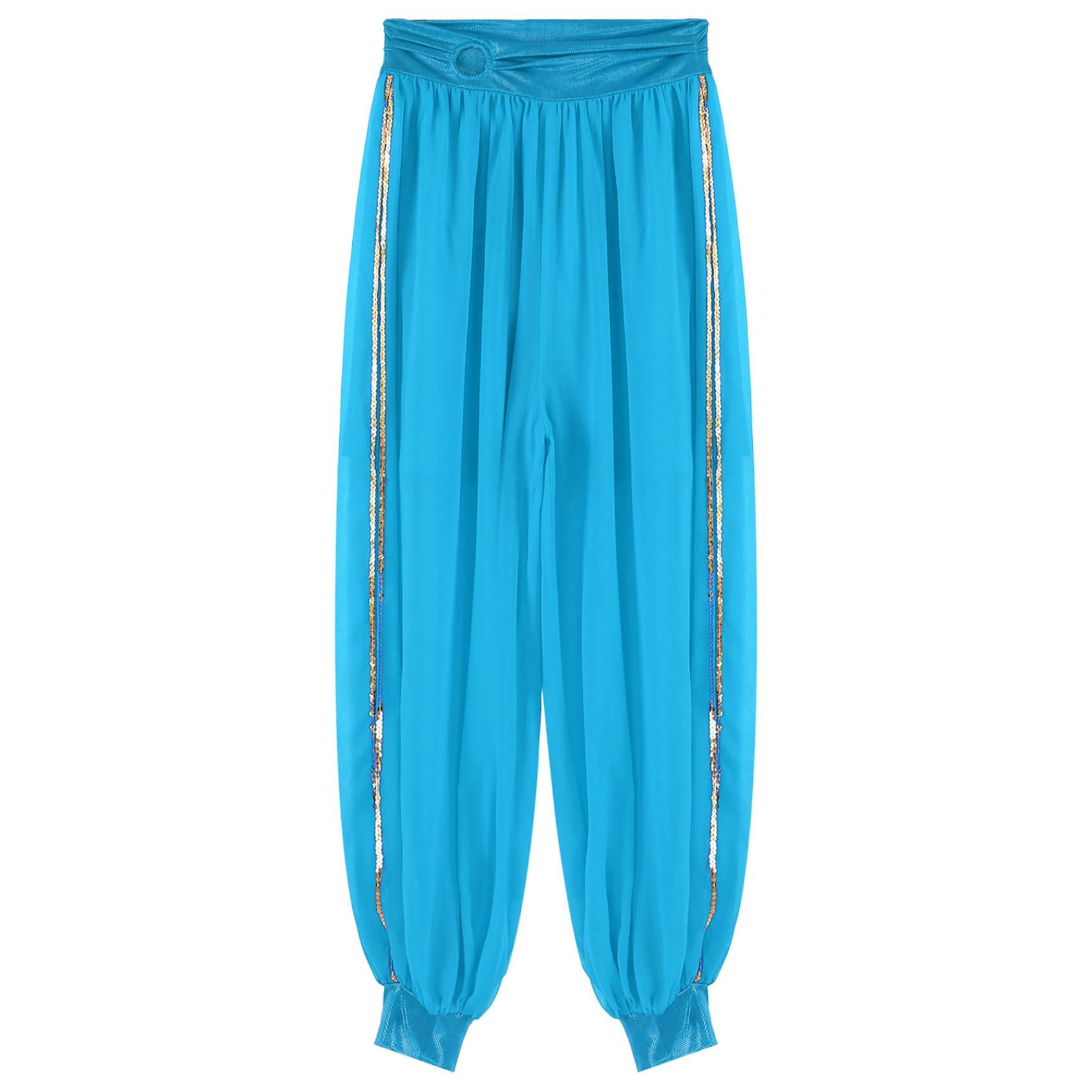 Damen Haremshose Tanzhose Bauchtanzhose mit Schlitz Bauchtanz Kostüm Mottoparty Karneval Fasching Tanz Kostüm