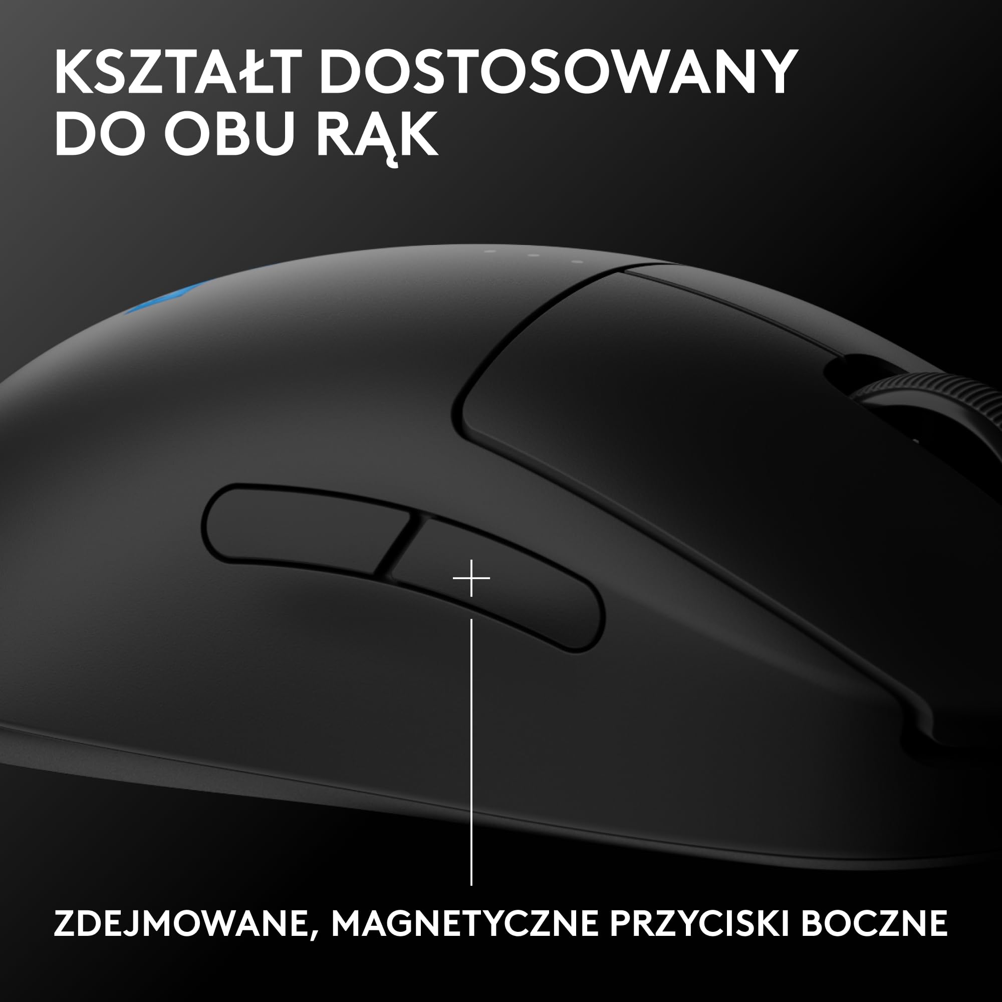 Bezprzewodowa mysz do gier PRO 2 LIGHTSPEED, do 4 konfigurowalnych i przełączanych magnetycznych przycisków bocznych, ładowanie przez USB-C, czujnik 32k DPI do komputerów PC/Mac