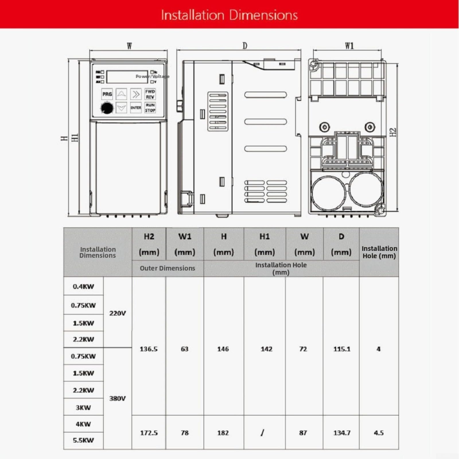 Frequenzumrichter Poolpumpe,Frequenzumrichter 0,75 KW