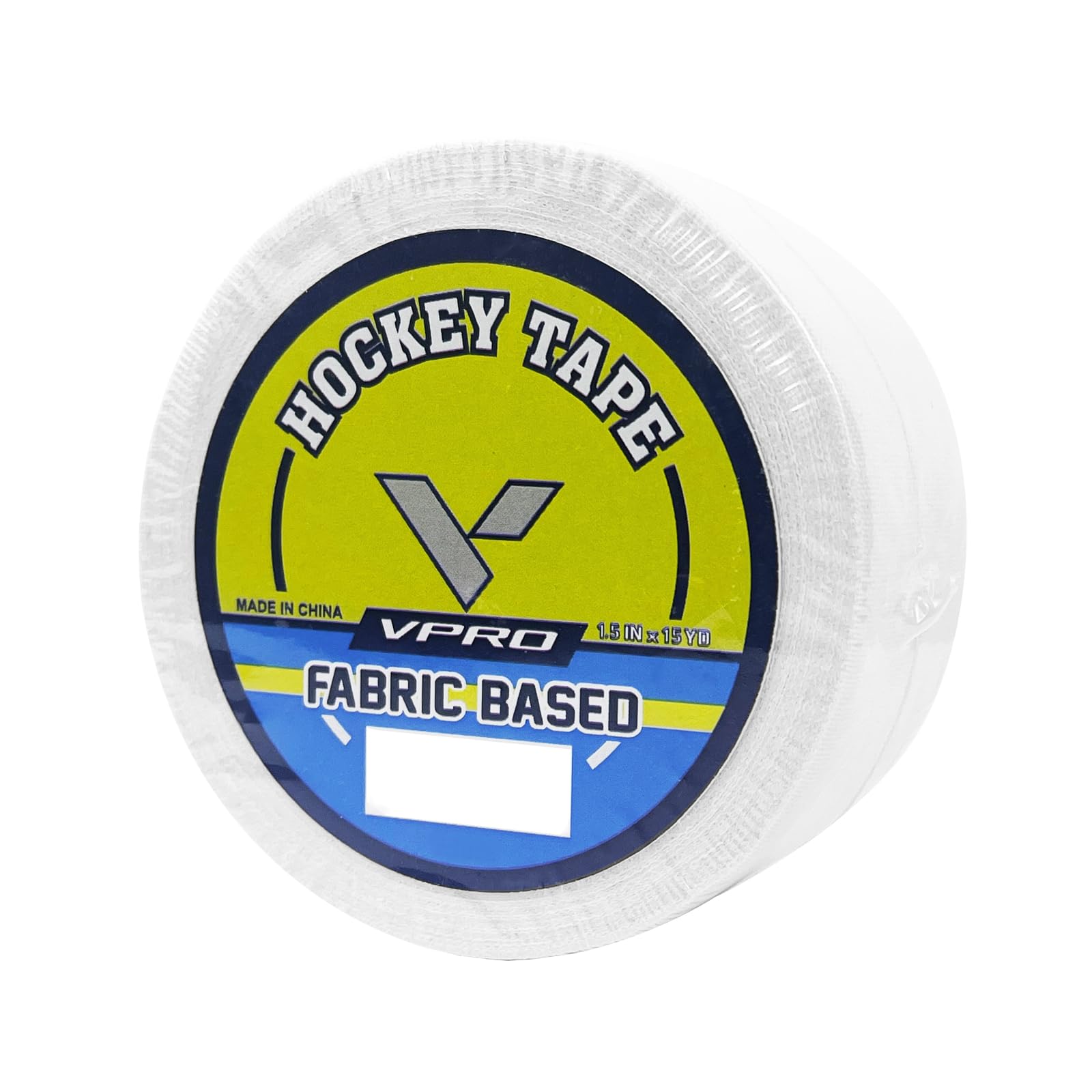 VPRO Hockey Tape 1 Pack - Cloth Stick Tape - Strong, Long-Lasting Adhesive for Stick Blade, Lacrosse, Baseball Professional Quality (White, 1.5 * 15yd)