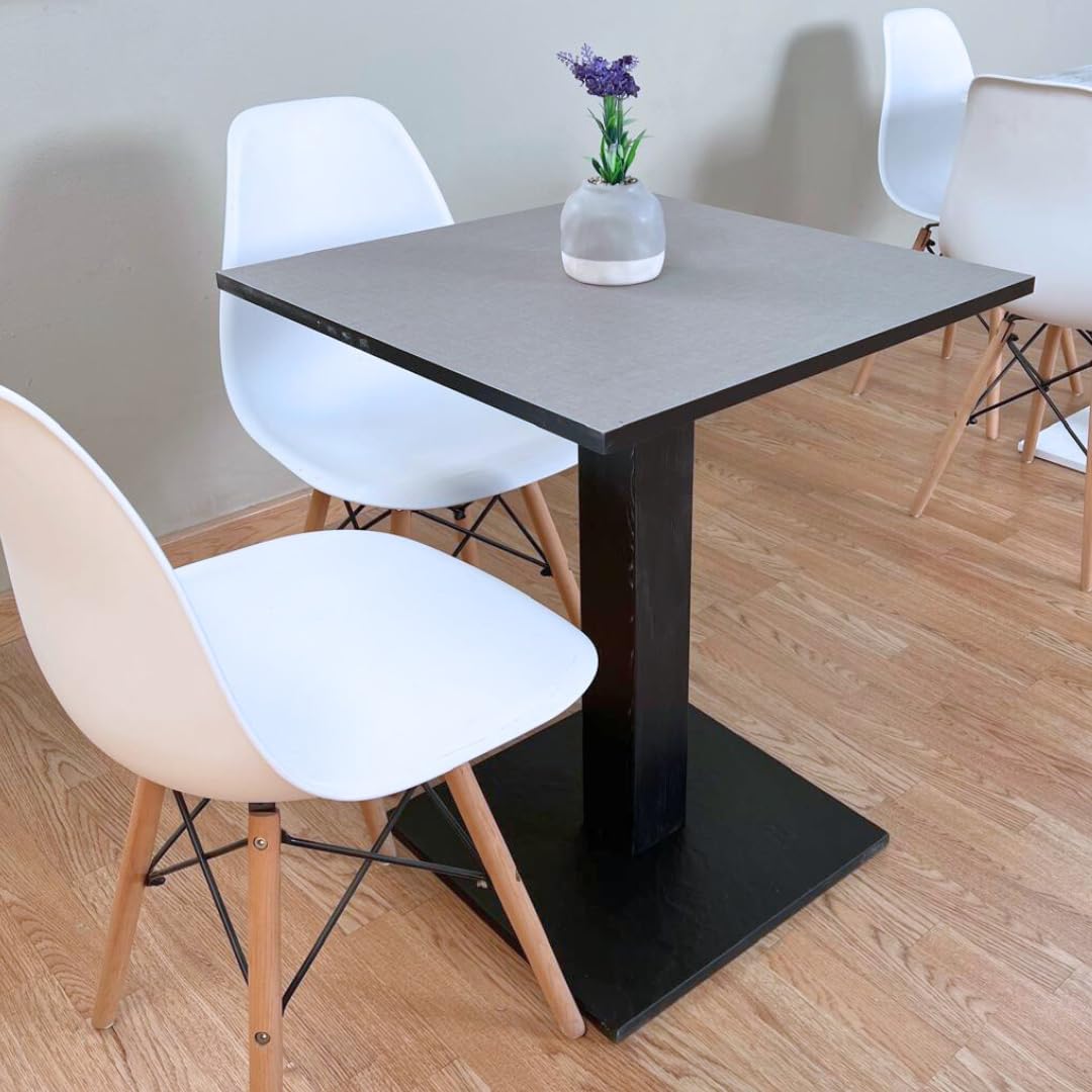 Generico Bar-Tisch | Bistrotisch | quadratisch mit Mittelfuß 60/70/80 cm Arena FT62 Stoffoptik - Schwarz, 60 x 60