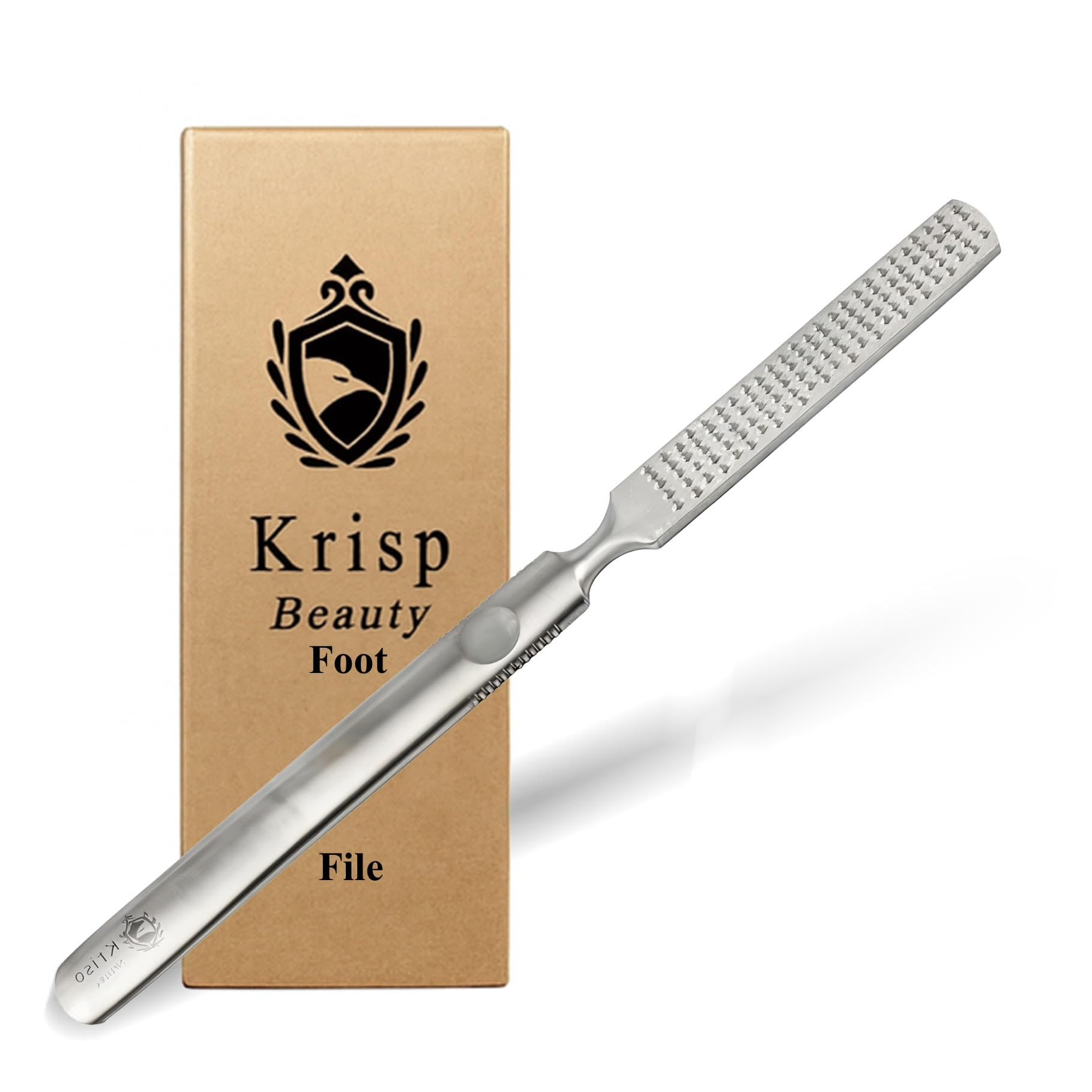 Foot Rasp Foot File Callus Remover Professional 7” Corn Removers for Toes Foot Care Pumice Pedicure Tool to Remove Hard Skin Wet Dry Callus Shaver for Feet, Colossal Stainless Steel By Krisp Beauty