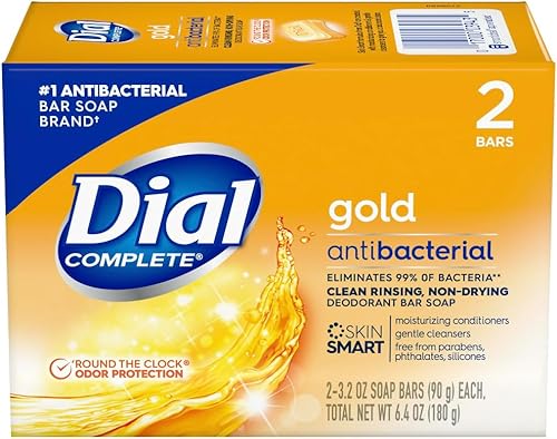 Dial Gold - Jabón desodorante antibacteriano paquete de 2 peso neto total de 64 onzas